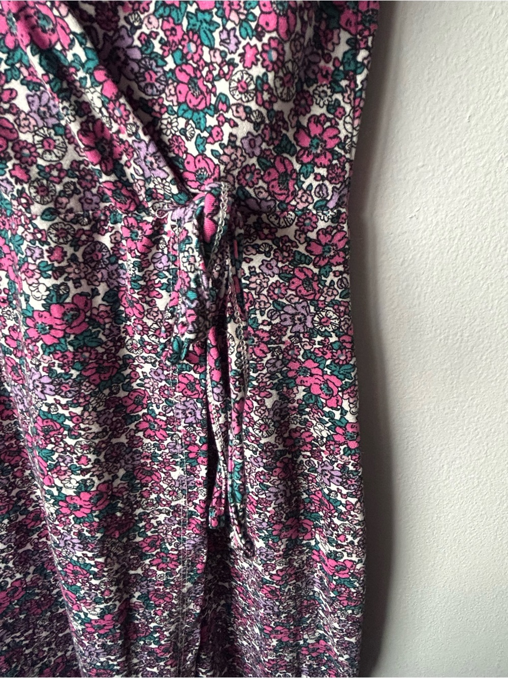 Pink Floral Mock Wrap Maxi Dress Women’s Size M - Picture 9 of 10